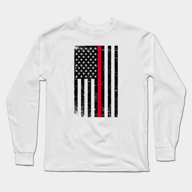 Thin Red Line (Firefighter) T-Shirt Long Sleeve T-Shirt by Southern Star Studios